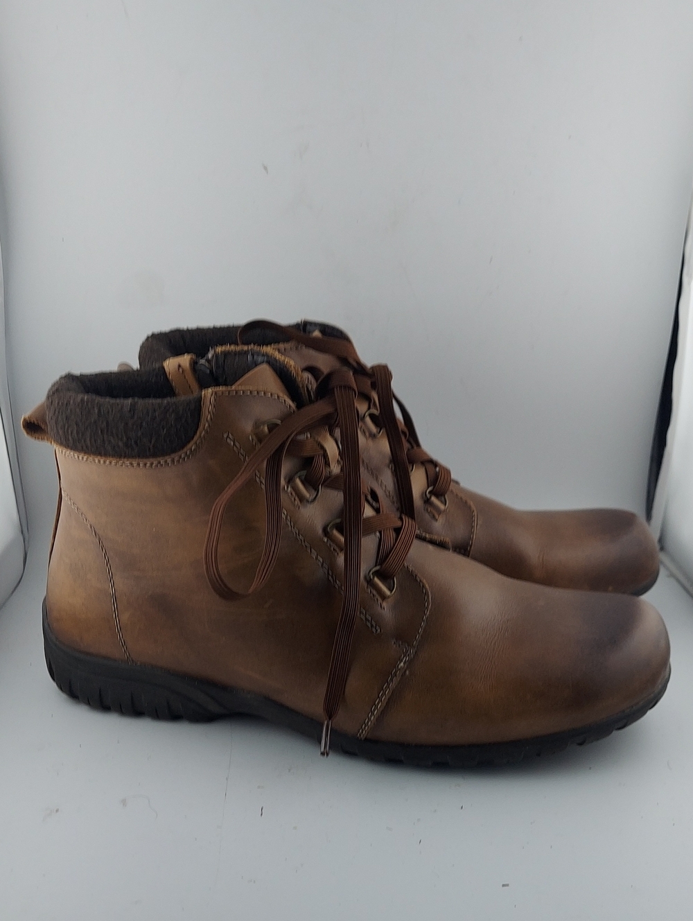 Propet Brown Lace-Up Leather Hiking  Ankle Boots Size 9.5